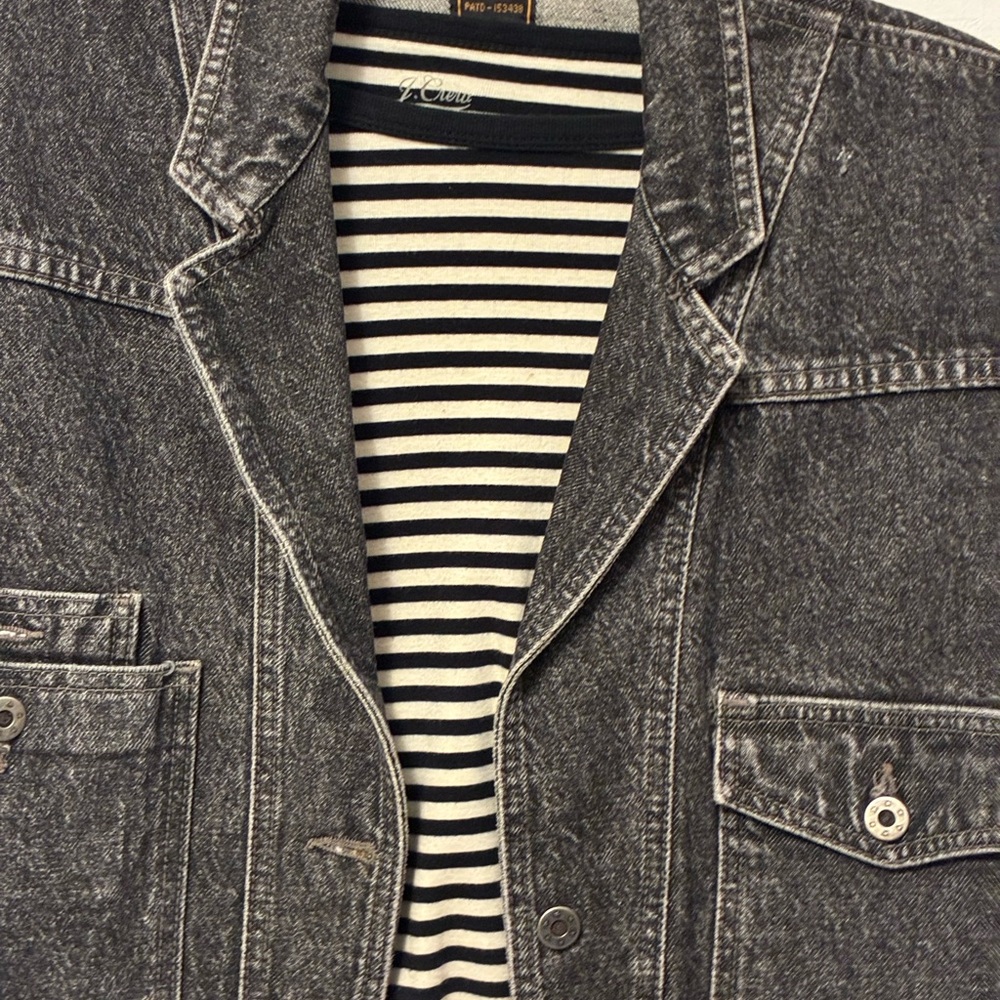 Vintage Lee Black Washed Cropped Denim Jacket Small - Picture 13 of 14